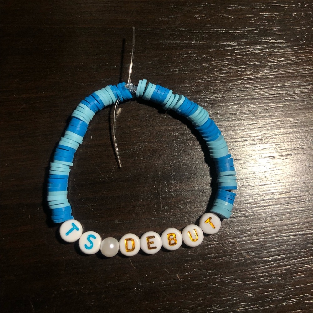 Handcrafted Taylor Swift Debut Album Blue Clay bead Bracelet